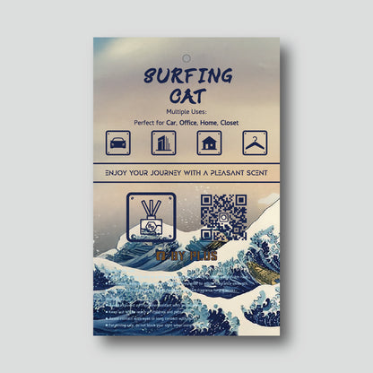 By AIR Plus - 0038 Surfing Cat Scented Card